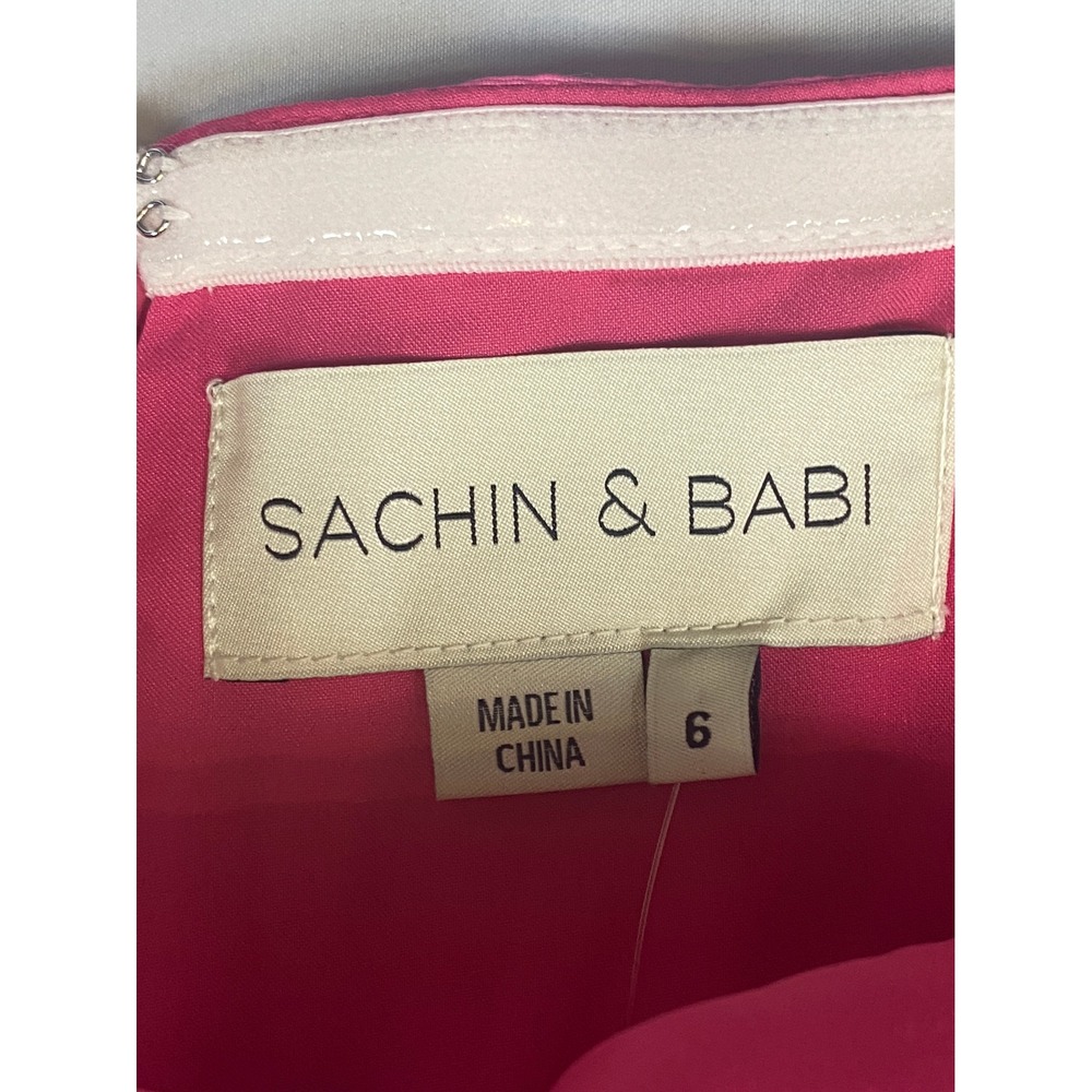Sachin & Babi Isabeau Strapless Bow Front Ballgown Dress 6 NEW Shocking Pink - Picture 8 of 16